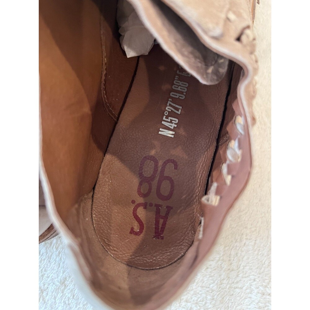 A.S.98 ZURI Gray Leather Shoes Size 37 US  6.5-7 Tassel Lace Up AS 98 Oxford NEW - Picture 6 of 12